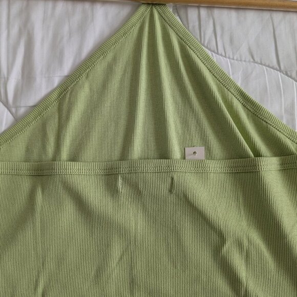 Madewell Rib Halter Tank Top Women's Size XL Honey Dew Cropped Supima Cotton NWT - Picture 8 of 14